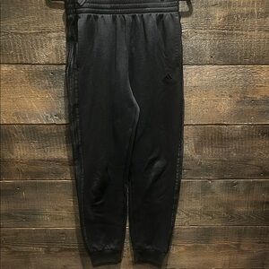 adidas Black Kids Jogger Sweatpants with Side Stripes